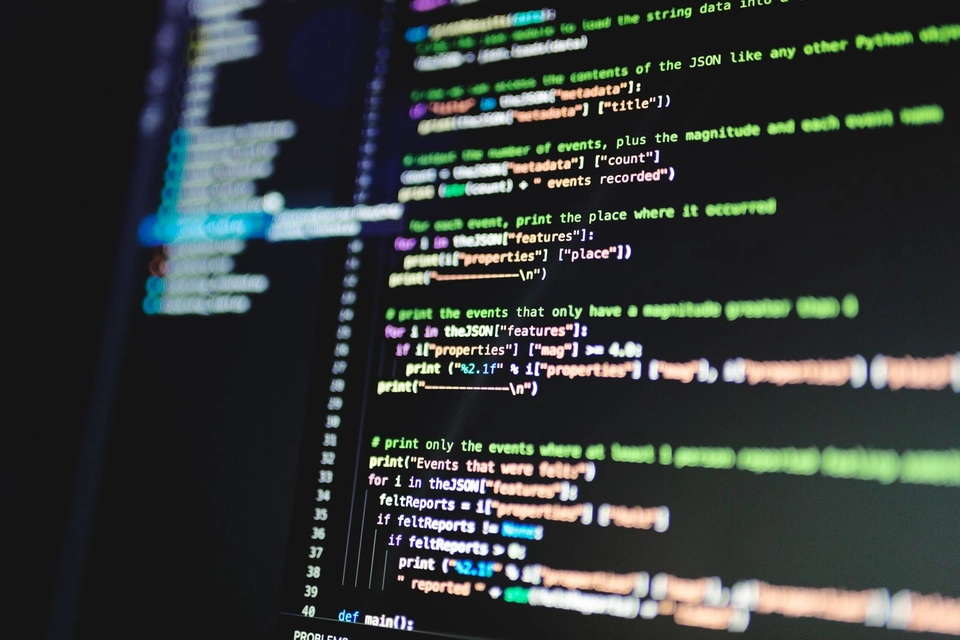 Monitor met regels code